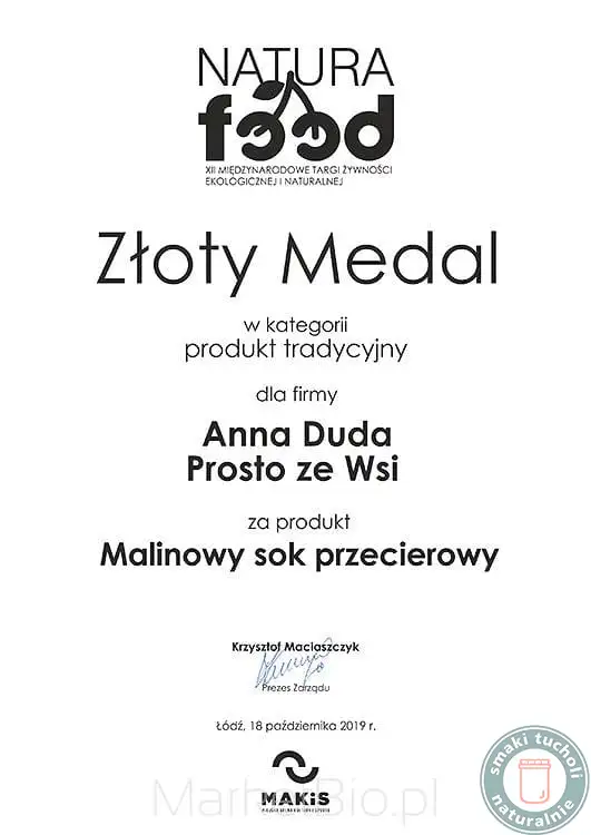 medal mus malinowy