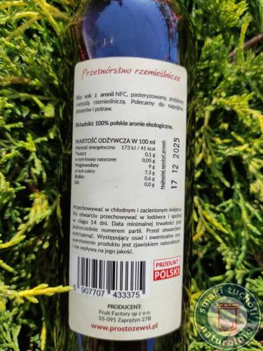 BIO Sok z Aronii nie słodzony 375ml