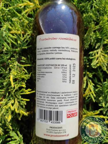 BIO Sok Czarny Bez 375ml - PROSTO ZE WSI