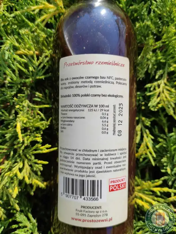 BIO Sok Czarny Bez 375ml - PROSTO ZE WSI