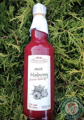 Mus Malinowy przecier lekko słodzony 500ml  PROSTO ZE WSI