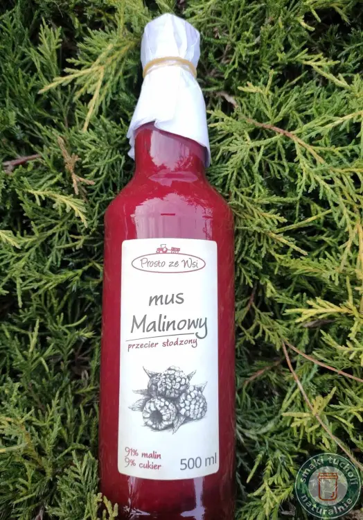 Mus Malinowy przecier słodzony 500ml - PROSTO ZE WSI