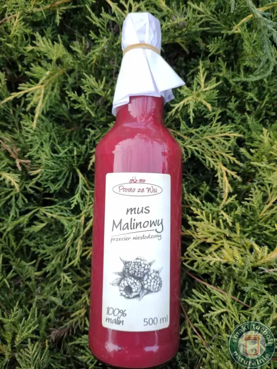Mus Malinowy przecier nie słodzony 500ml - PROSTO ZE WSI