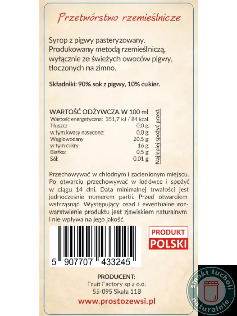Syrop z Pigwy 500ml - Prosto ze Wsi