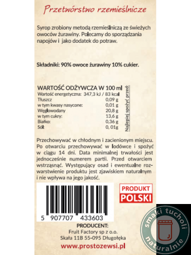 Syrop z Żurawiny 500ml