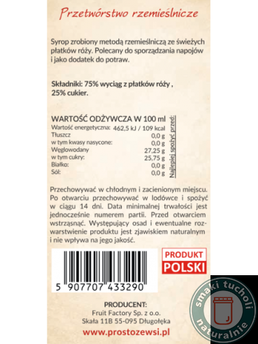 Syrop z płatków Róży 500ml